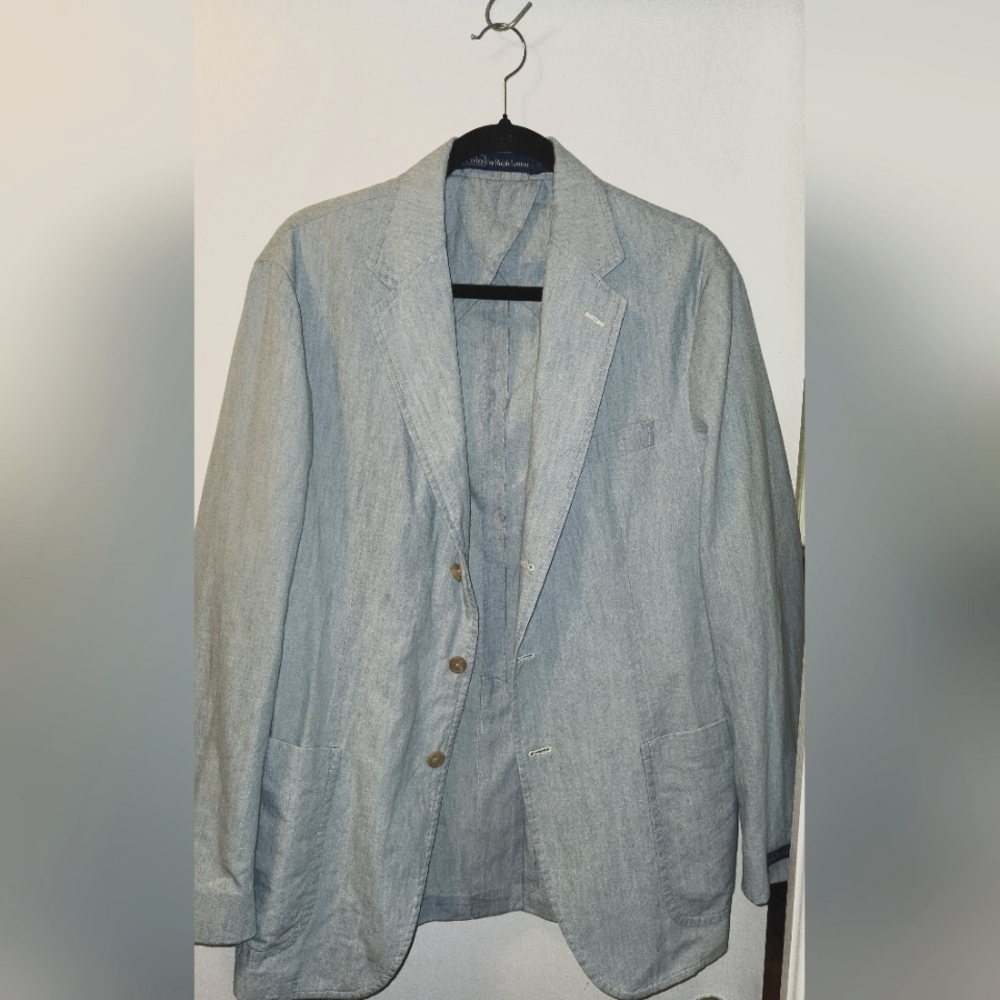 Polo Soft Tailored Chambray Suit Jacket Polo Ralph Lauren size 42